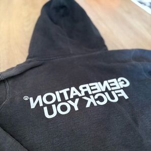 Undercover x Supreme Black Hoodie with Reverse Generation F••• You